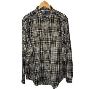 Polo Ralph Lauren Military Vintage Shirt Plaid Button Up Long Sleeve‎ Size XL